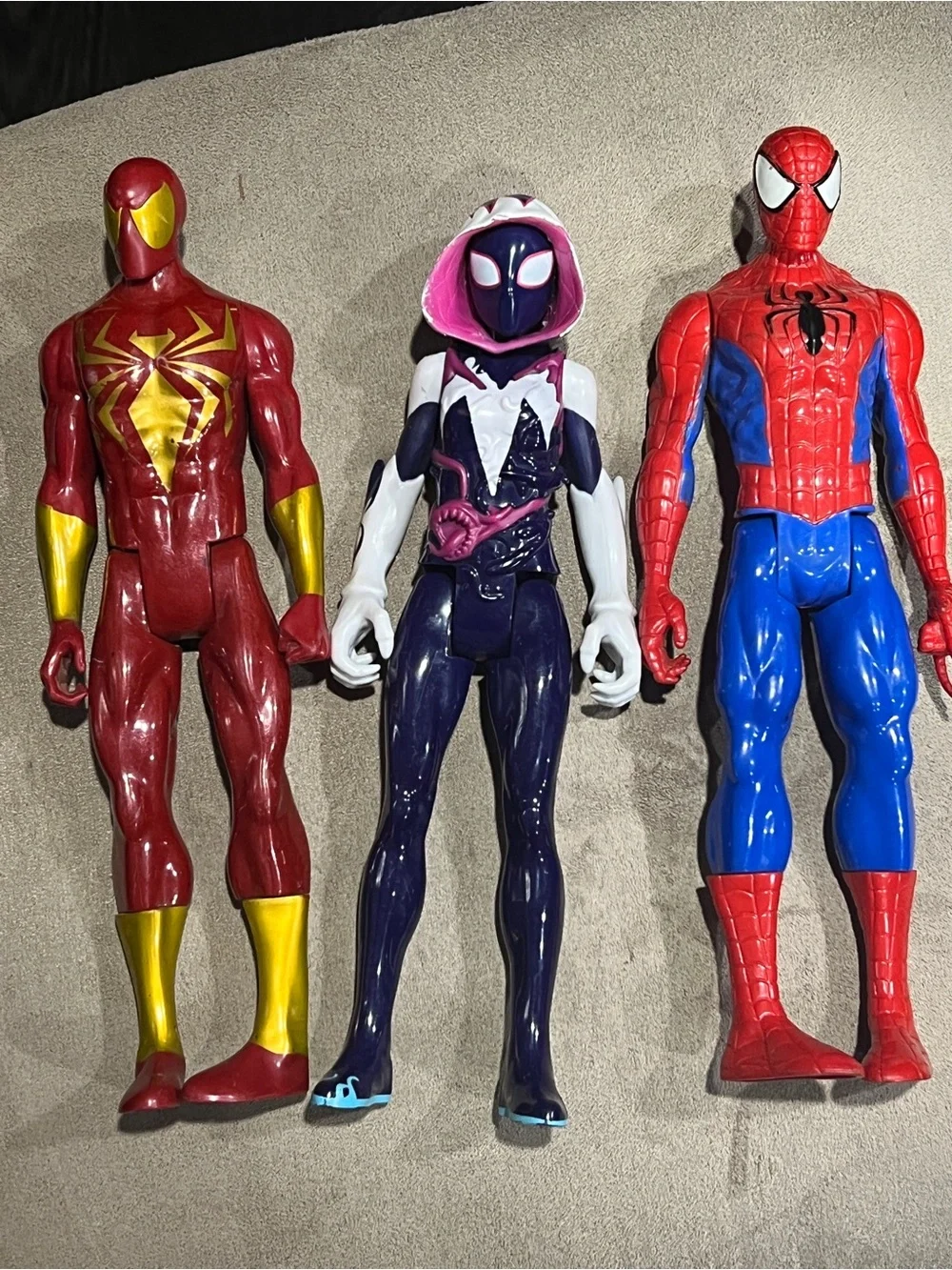 Marvel lot of 3 Titan 12” figure Spider-Man Ghost Spider Gwen Iron spider